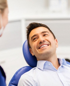 man in a consultation learning how dental implants work in Jeffersonville