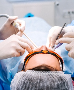 patient during implant placement surgery